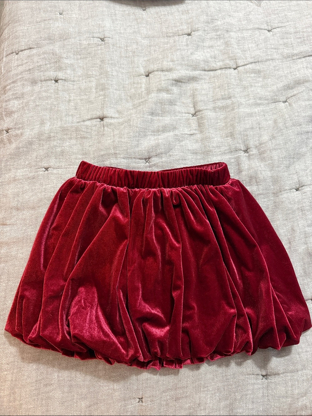 Cat & Jack Velvet Bubble Skirt in Burgundy Red